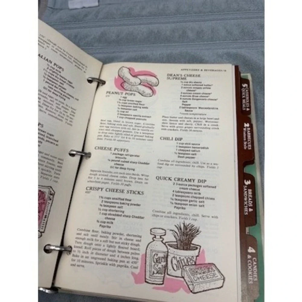 Vintage‎ Arizona Homemakers Cookbook Ring Bound Illustrated Tabbed Dividers